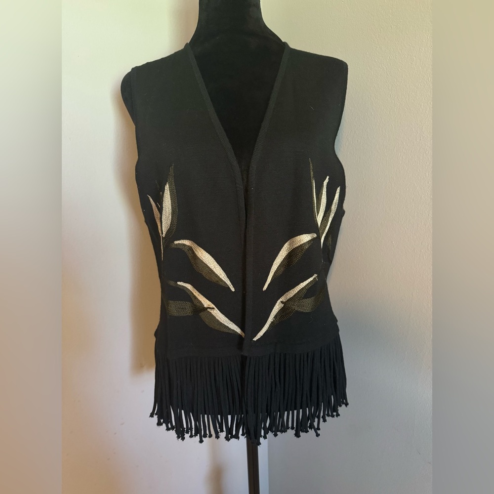 Maggy London Embroidered Vest Size Small